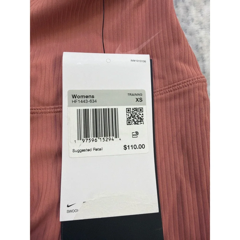 Nike Zenvy Dri-FIT Ribbed High Rise 7/8 Leggings‎ Rust Pink HF1443-634 Mens XS